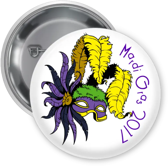 Mardi Gras Pin Backed Button Chromium Png Mardi Gras Transparent Background