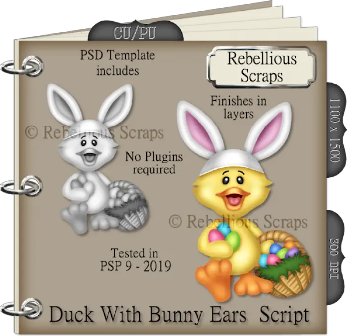 Duck With Bunny Ears Script Heart With Razorblade Png Bunny Ears Transparent