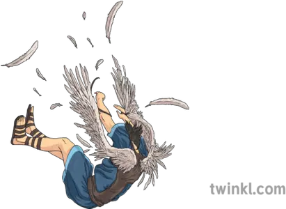 Icarus Falling Flying Wings Person Man Illustration Png Person Falling Png