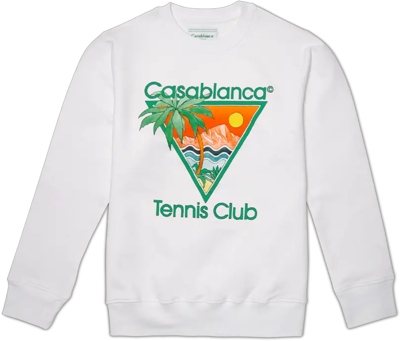 White Tennis Club Icon Sweatshirt Long Sleeve Png Bust Icon