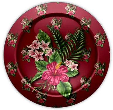 Tropical Flowers Hawaii Alphabet Serving Tray Png Hawaiian Flower Icon