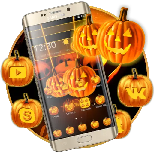Download Orange Evil Halloween Pumpkin Theme Smartphone Png Evil Pumpkin Icon