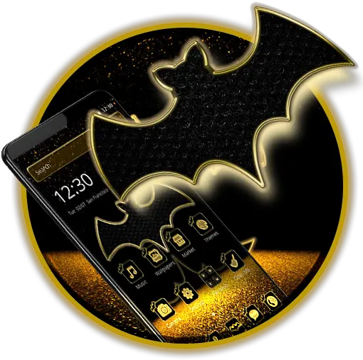 Super Gold Batman 2d Theme Bat Png Simple Bat Icon