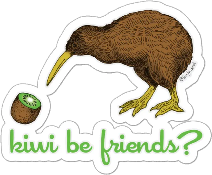 Kiwi Be Friends Bubble Illustration Png Kiwi Bird Png