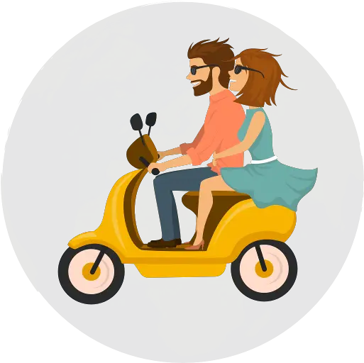 E Scooterco U2013 Electric Moped Scooters Usa 2022 Happy Couple In Scooter Vector Png Android Icon 512x512