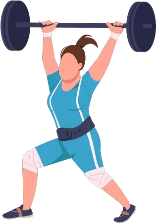 Best Premium Female Powerlifter Lifting Barbell Illustration Hiit Workout Vector Png Weight Lifting Icon