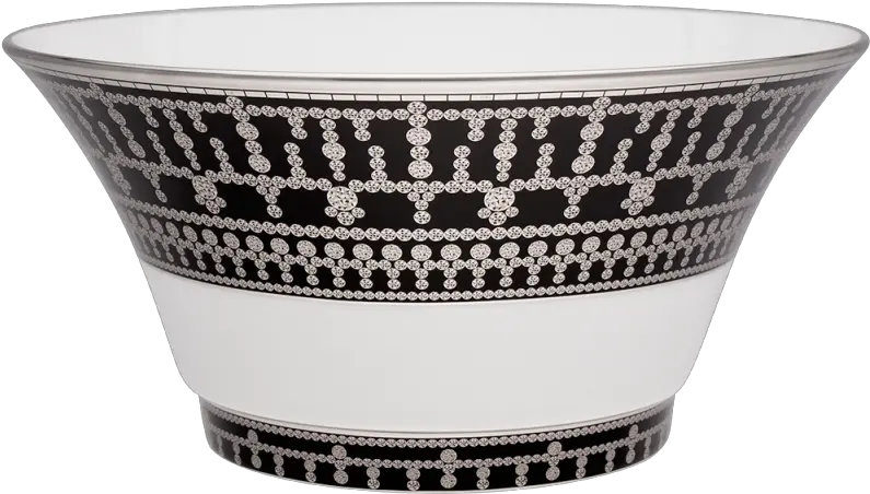 Tiara Salad Bowl Black And Platinum Blue And White Porcelain Png Salad Bowl Png