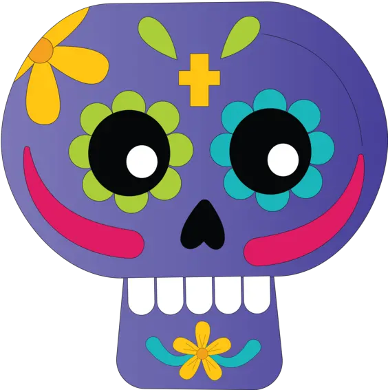 Day Of The Dead Skull Art Line For Dot Png Purple Skull Icon