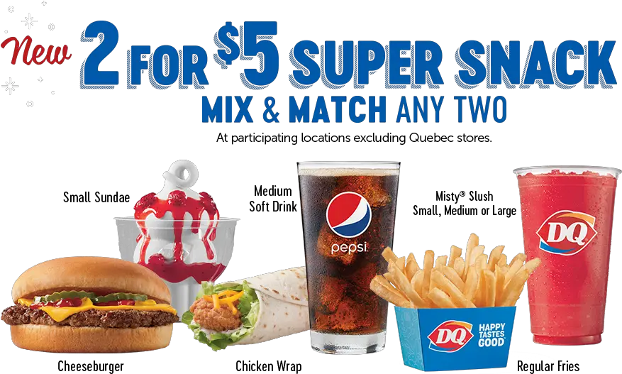 Menu Food Dairy Queen Dairy Queen 2 For 5 Canada Png Burger And Fries Png