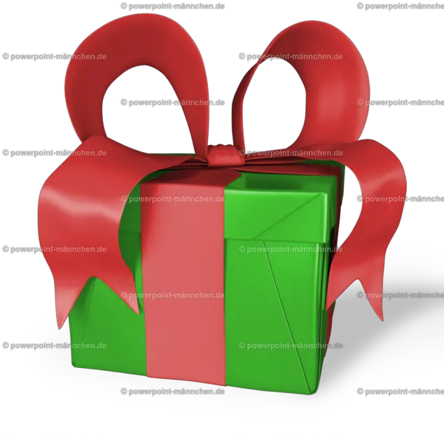 Green Gift Box With A Red Decorative Bow Powerpoint Männchen Surprise Whatsapp Png Green Bow Png