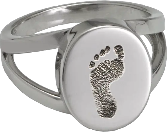 Rings Baby Footprint Oval V Ring Solid Png Baby Footprint Png
