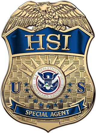 Homeland Security Investigations Hsi Special Agent Badge Over White Leather Tshirt Homeland Security Investigations Badge Png Security Badge Png