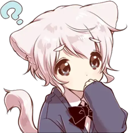 Cute Cat Ear Boy Whatsapp Stickers Stickers Cloud Cute Anime Boy Cat Ears Png Cat Ears Transparent