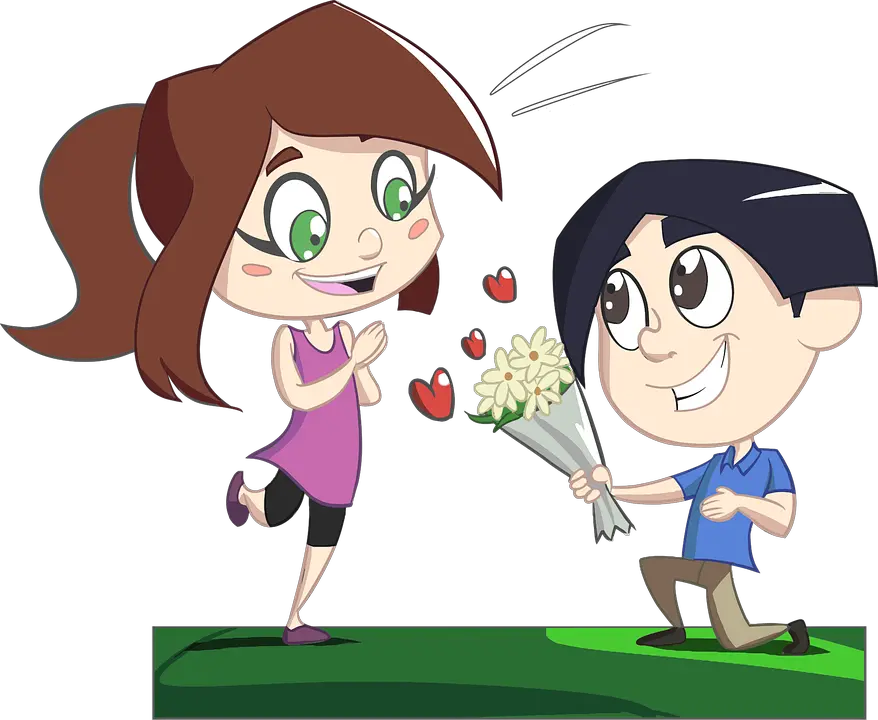 Love Story Couple Free Image On Pixabay Flowers Cartoon Boy Girl Png Story Png