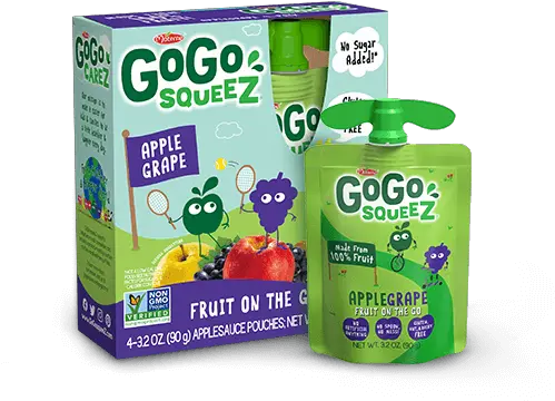 Gogo Squeez Applegrape Squeezable Grape Applesauce 100 Apple Cinnamon Go Go Squeeze Png Grape Png