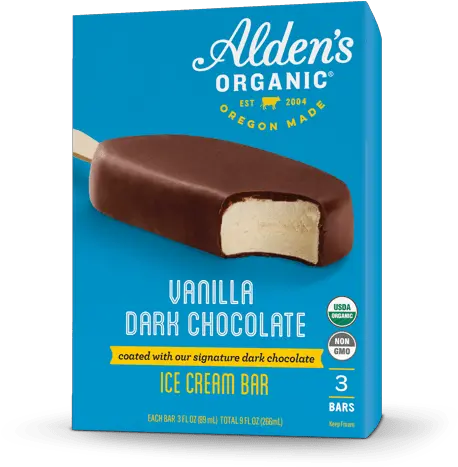 Aldenu0027s Ice Cream Vanilla Dark Chocolate Bar Ice Cream Bar Png Chocolate Bar Transparent