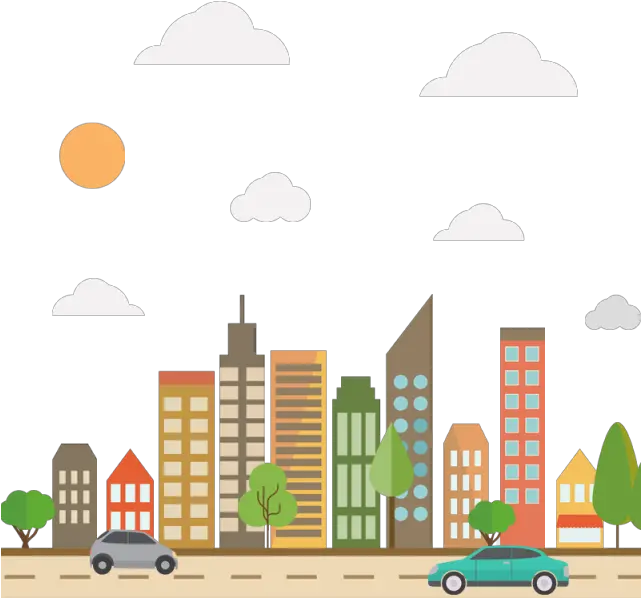 Skyline Clipart Colorful City Cartoon City Vector Png City Clipart Png