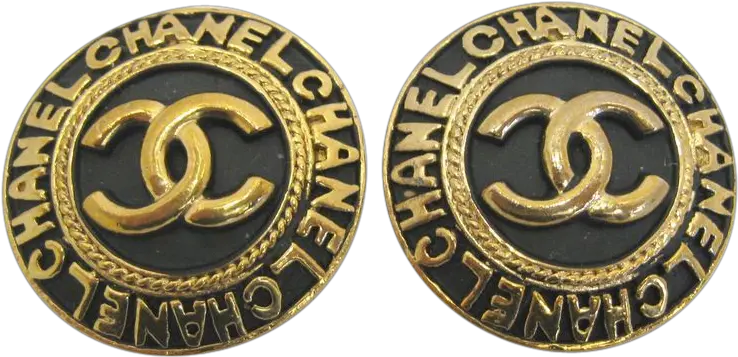 Vintage Chanel Logo Clip Earrings Jewelry Emblem Png Chanel Logo Images