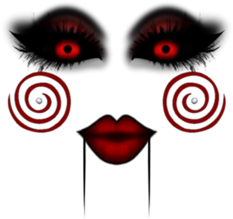 Scary Girl Makeup Swirls Creepy Scary Face Roblox Png Scary Face Png