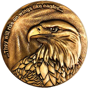 Christian Eagle Challenge Coin Scouts Gifts Antique Gold Plated American Bald U0026 Isaiah 4031 Challenge Coin Eagle Png Golden Eagles Logos