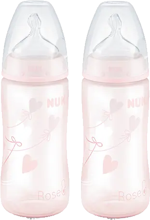 Nuk First Choice Plus Baby Bottle Rose U0026 Blue 300ml Twin Pack Baby Bottle Png Baby Bottle Png png