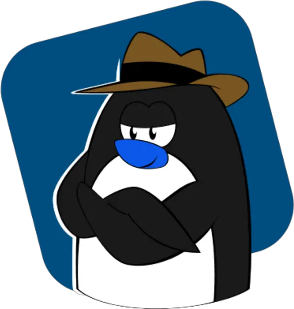 Fedora Penguin Crossing His Arms And Wearing Hat Vector Penguin With A Fedora Png Detective Hat Png