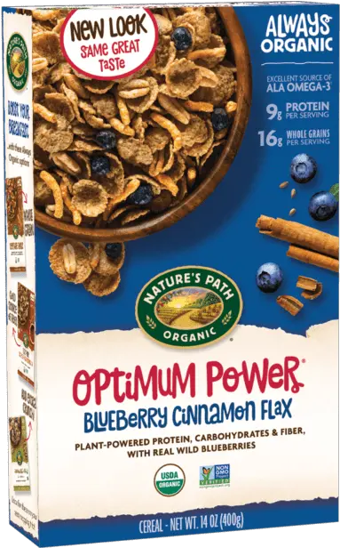 Healthy High Protein Cereals Popsugar Fitness Path Optimum Power Blueberry Cinnamon Flax Cereal Png Bowl Of Cereal Png