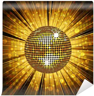 Gold Disco Ball Light Burst And Mosaic Detail Wall Mural U2022 Pixers We Live To Change Disco Ball Background Png Light Burst Png