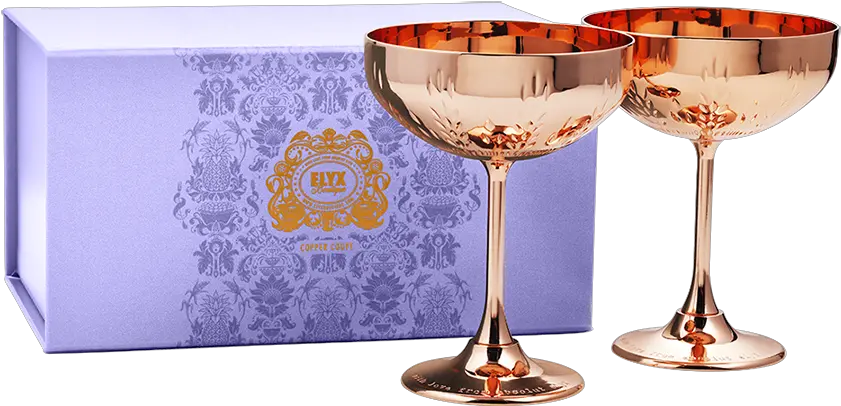 Copper Cocktail Coupe Gift Set Champagne Stemware Png Martini Glass Png