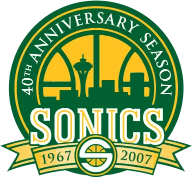Seattle Supersonics Anniversary Logo Seattle Supersonics 40th Anniversary Png Seattle Supersonics Logo