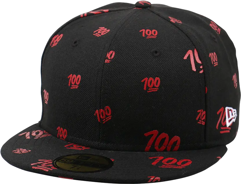 100 Allover Emoji Black 59fifty Cap Baseball Cap Png 100 Emoji Png