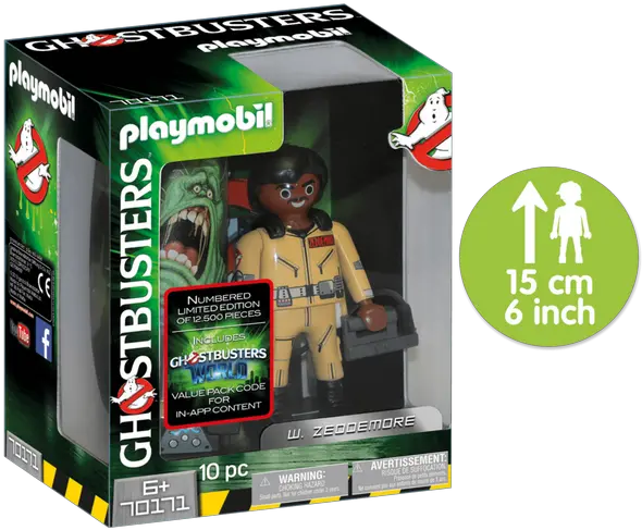 Playmobil Ghostbusters Collection Figure W Zeddemore 70171 Playmobil Ghostbusters Big Png Ghostbusters Logo Transparent