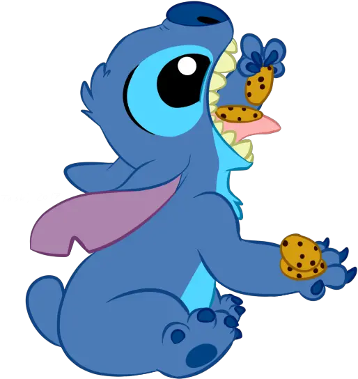 Download Biscuits Art Eating Stitch Fish Png Free Stitch With A Cookie Fish Png Transparent