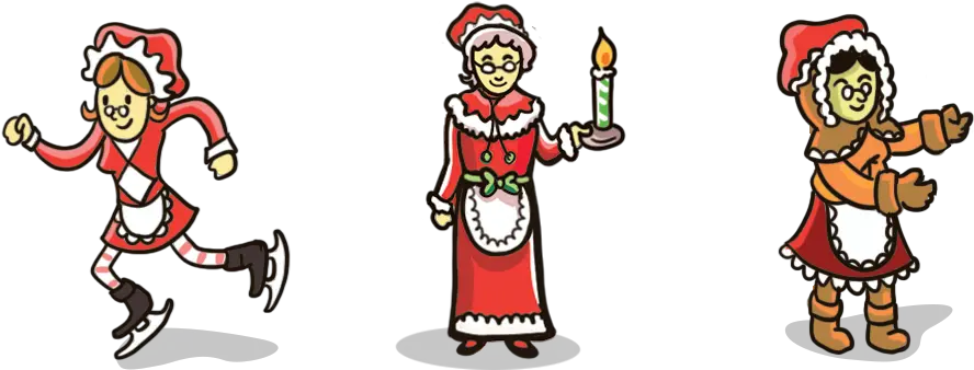 Can You Find The Real Mrs Claus In This Illustration Cartoon Png Santa Claus Transparent