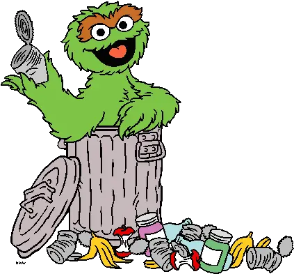 Sesame Street Trash Can Clipart Cartoon Oscar Sesame Street Png Oscar The Grouch Png