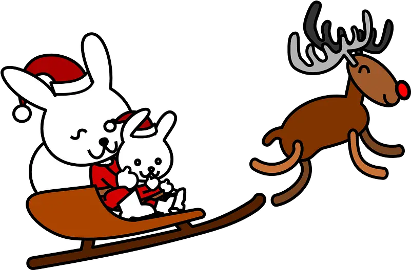 Santa Bunny And Reindeer Clipart Easter Bunny Wearing Santa Clause Png Santa And Reindeer Png