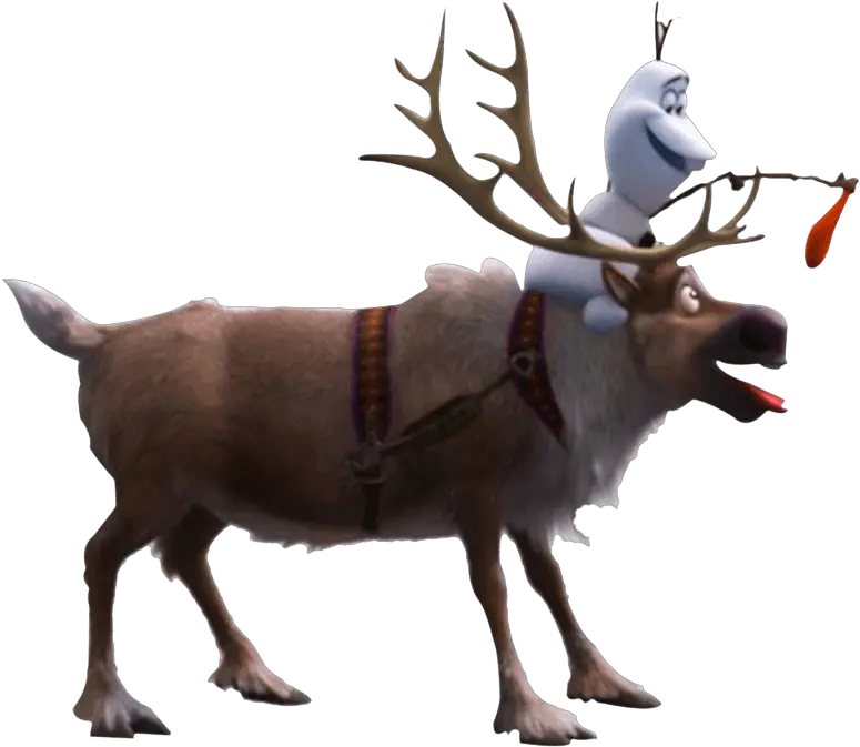 Sven Reindeer Playing With Olaf Frozen 2 Png Image