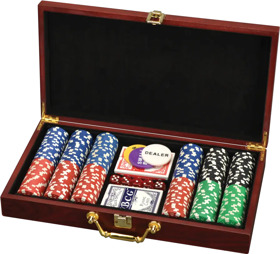 300 Chip Poker Set In Rosewood Box U2014 The Trophy Case Png