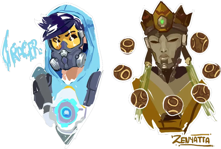 Just Overwatch Stuff U2014 Karnelias Tracer U0026 Zenyatta In The Cartoon Png Zenyatta Png