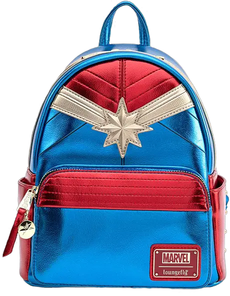 Captain Marvel Classic Mini Backpack By Loungefly Backpack Captain Marvel Loungefly Png Tc Icon Classic