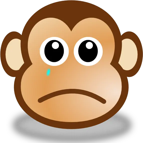 Download Sad Emoji Clipart Large Monkey Face Cartoon Png Monkey Face Silhouette Sad Emoji Transparent
