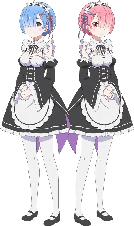 Ramrem Cosplay Rezero Kara Hajimeru Isekai Seikatsu Re Life In A Different World Kawaii Sisters Costume Maid Servant Dress Re Zero Rem And Ram Png Kanna Kamui Png