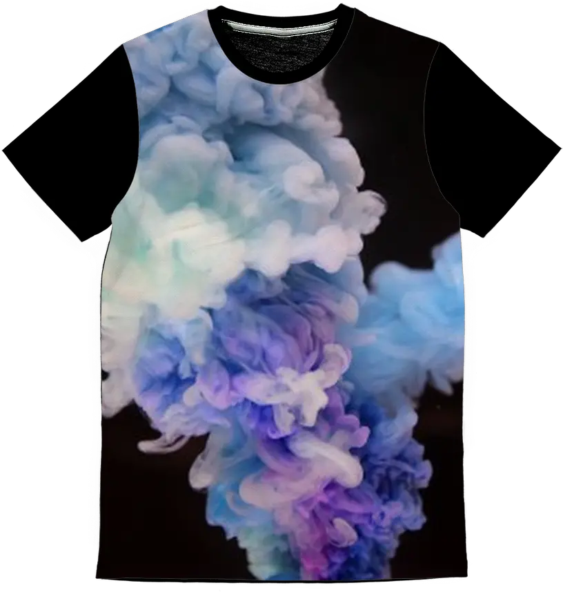 Smoke In Color Classic Sublimation Panel T Shirt Blue Purple White Fashion Fit Design Sizes Run From Xs Through 2xl Background Wallpaper Smoke Bomb Png Purple Shirt Png