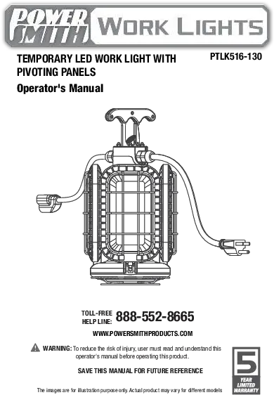 Powersmith Ptlk516 130 Temporary Led Work Light With Cylinder Png Bosch Icon Oe Hook Installation