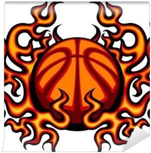 Basketball Template With Flames Vector Image Wall Mural U2022 Pixers We Live To Change Basketball With Flames Png Flame Vector Png