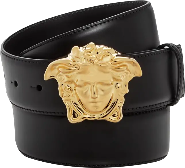 Menu0027s Medusa Buckle Leather Belt Solid Png Versace Icon Chain Necklace