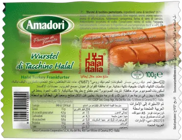 Turkey Frankfurter Sausage 100gm Qualityfoodae Online Amadori Turkey Frankfurter Sausage Png Sausage Transparent