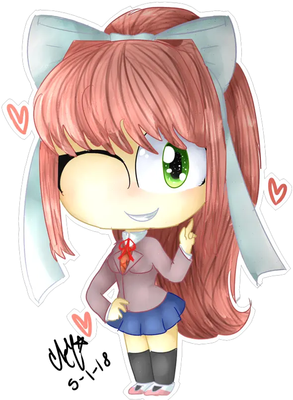 Doki Literature Club Monika Png 2 Image Cartoon Doki Doki Literature Club Logo Png