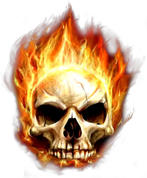 Skull In Fire Psd Official Psds Flaming Skull Png Skull Transparent