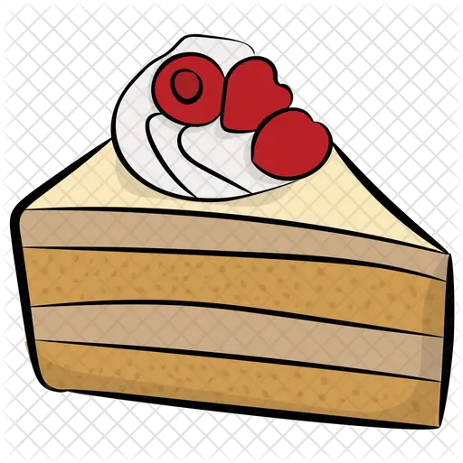 Cake Slice Icon Of Doodle Style Slice Of Strawberry Cake Clipart Png Cake Slice Png